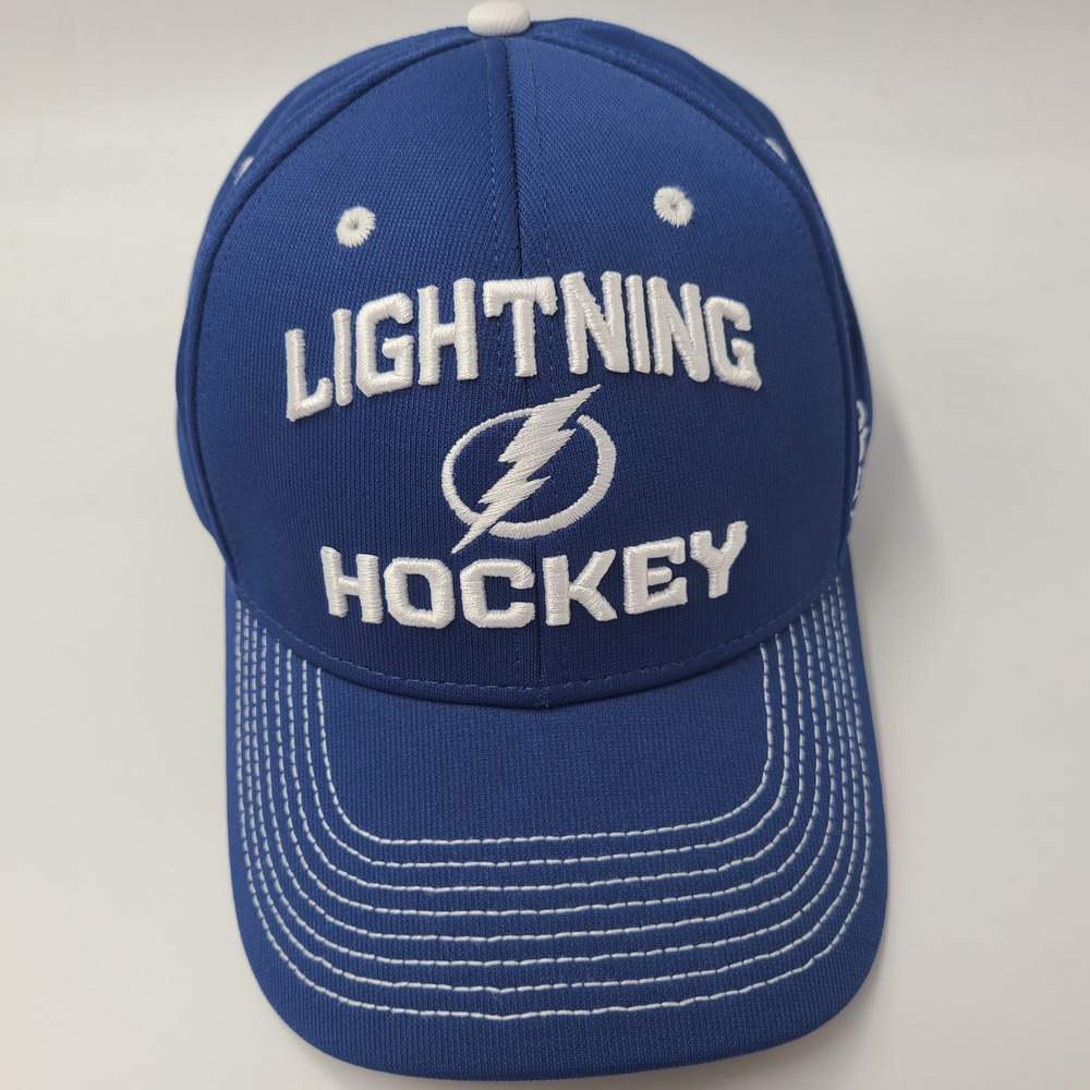 Tampa Bay Lightning Hat Fitted L-XL Reebok Blue White NHL Hockey Center Ice Men
